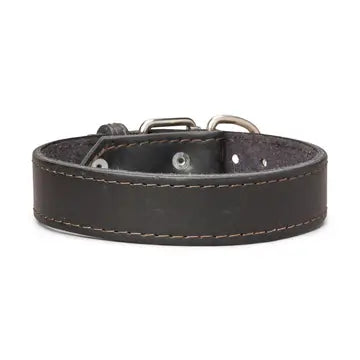 Classic Plain Leather Collar 1 3/8" Inch Wide