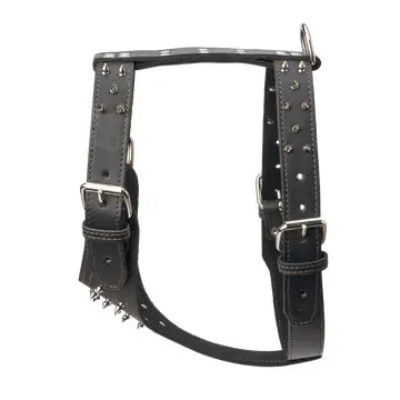 Heavy Duty Spiked Leather Harness 1 1/2" - Medium