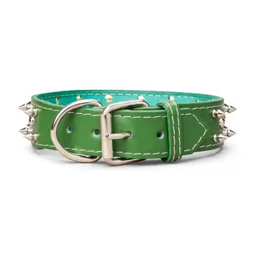 Spiked Leather Collar 1 3/4" Wide