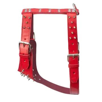 Heavy Duty Spiked Leather Harness 1 1/2" - Medium