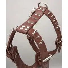 Heavy Duty Spiked Leather Harness 1 1/2" - Medium