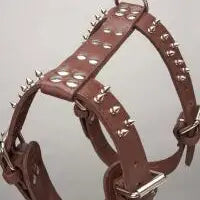 Heavy Duty Spiked Leather Harness 1 1/2" - Large