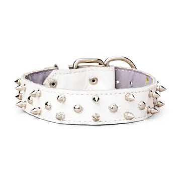 Spiked & Studded Leather Collar 1 3/8"