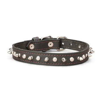 Spiked Leather Collar 1" Wide