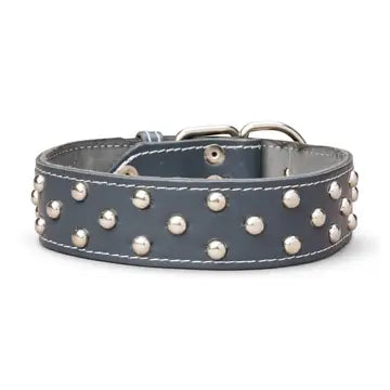 Studded Leather Collar 1 3/4" Wide