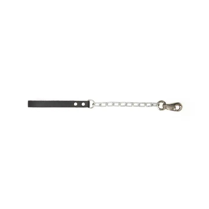 Leather Handle Chain Leash 1" x 72"