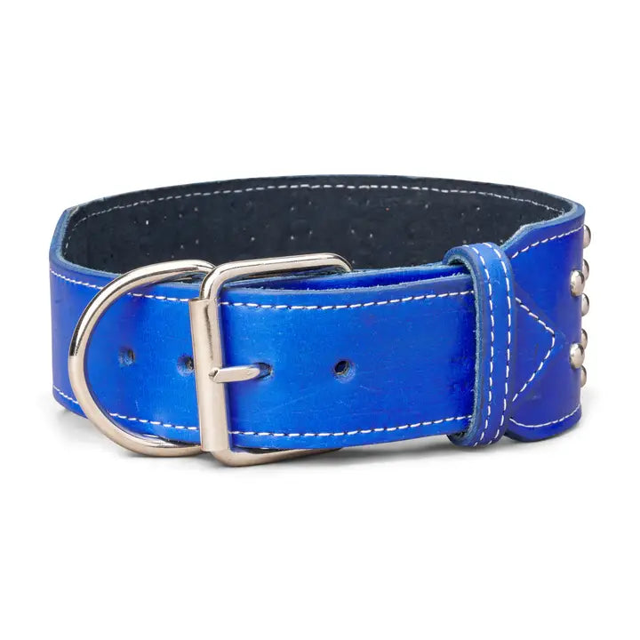 Studded Leather Collar 3" Inch Wide