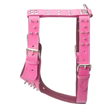 Heavy Duty Spiked Leather Harness 1 1/2" - Large