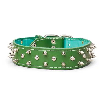Spiked Leather Collar 1 3/4" Wide