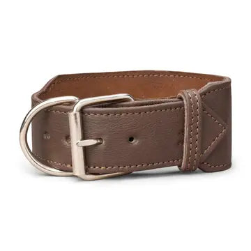 Classic Plain Leather Collar 3" Inch Wide