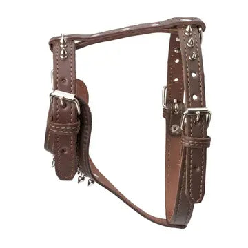 Spiked Leather Harness 3/4" - Small