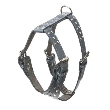 Studded Leather Harness 1 1/2" - Heavy Duty Large