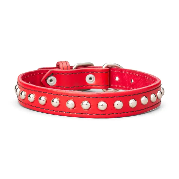 Studded Leather Collar 1" Inch Wide