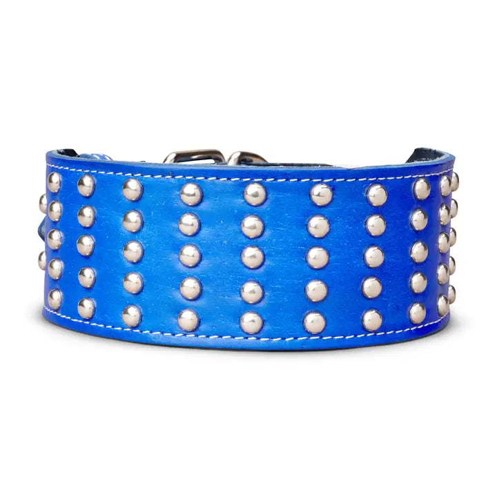 Studded Leather Collar 3" Inch Wide