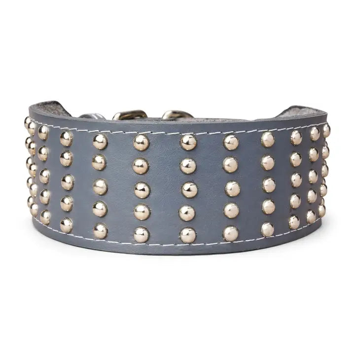 Studded Leather Collar 3" Inch Wide