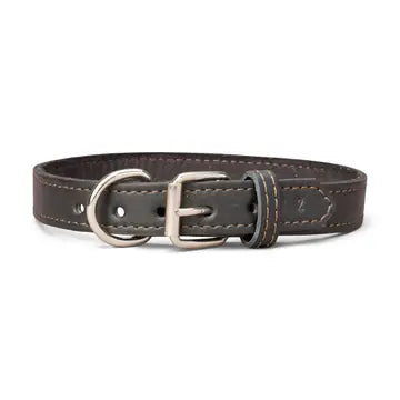 Classic Plain Leather Collar 1" Inch Wide