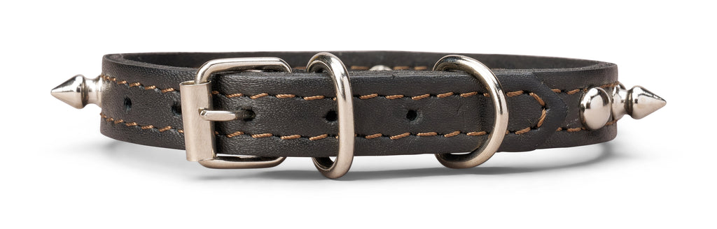 5/8 Inch Wide Spiked Leather Collar