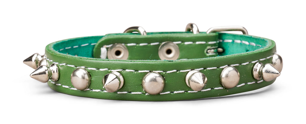 5/8 Inch Wide Spiked Leather Collar