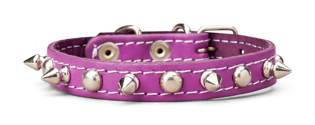 5/8 Inch Wide Spiked Leather Collar