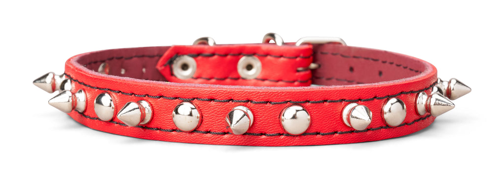5/8 Inch Wide Spiked Leather Collar