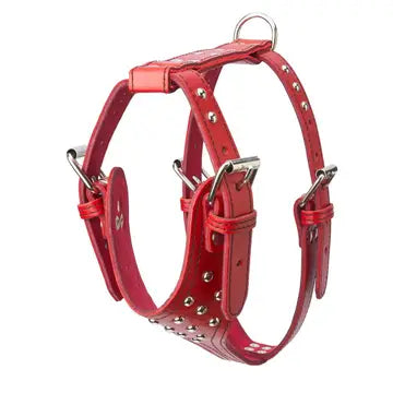 Studded Leather Harness 1 1/4" - Medium