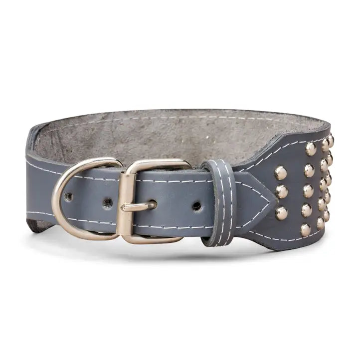 Studded Leather Collar 3" Inch Wide