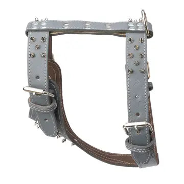 Heavy Duty Spiked Leather Harness 1 1/2" - Large