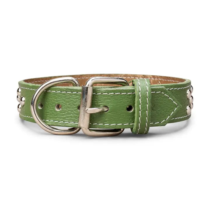 Studded Leather Collar 1 3/8" Inch Wide