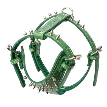 Spiked Leather Harness 3/4" - Small