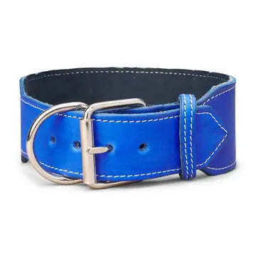 Classic Plain Leather Collar 3" Inch Wide