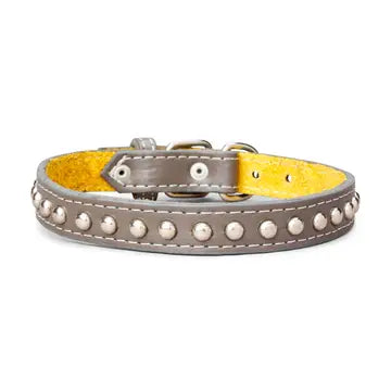 Studded Leather Collar 1" Inch Wide