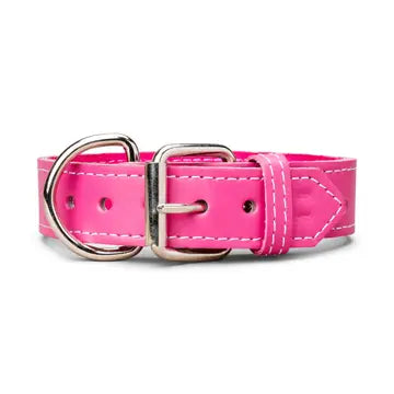 Classic Plain Leather Collar 1 3/8" Inch Wide