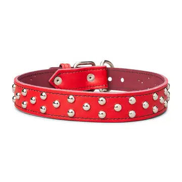 Studded Leather Collar 1 3/8" Inch Wide