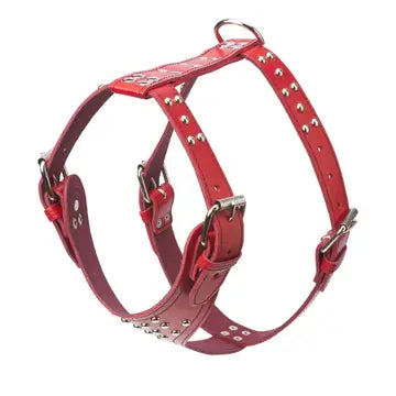 Studded Leather Harness 1 1/2" - Heavy Duty Large