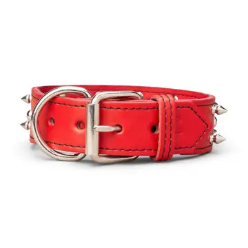 Spiked Leather Collar 1 3/4" Wide