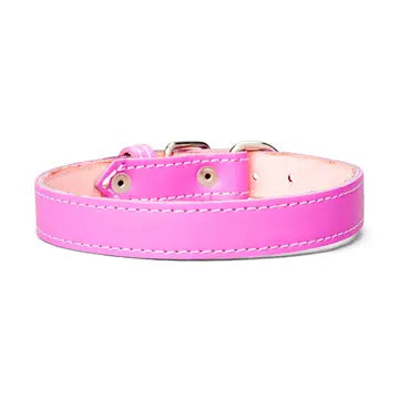 Classic Plain Leather Collar 1" Inch Wide