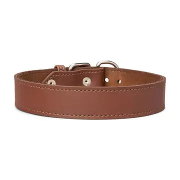 Classic Plain Leather Collar 1 3/8" Inch Wide