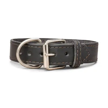 Classic Plain Leather Collar 1 3/8" Inch Wide