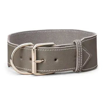 Classic Plain Leather Collar 3" Inch Wide
