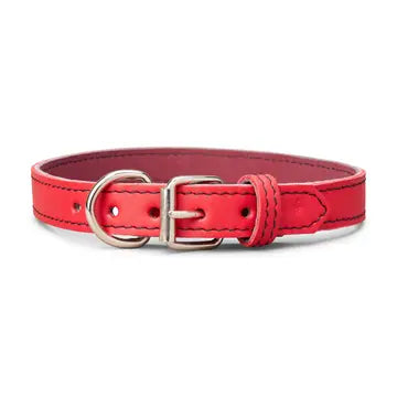 Classic Plain Leather Collar 1" Inch Wide