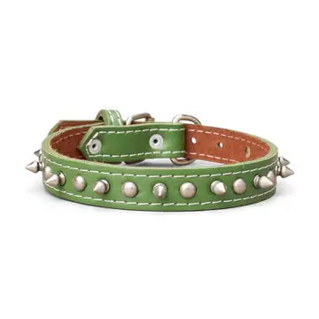 Spiked Leather Collar 1" Wide