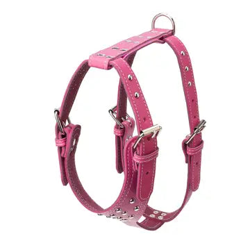 Studded Leather Harness 1 1/4" - Medium