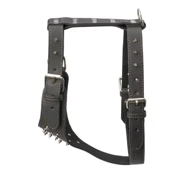 Spiked Leather Harness 1 1/4" - Medium