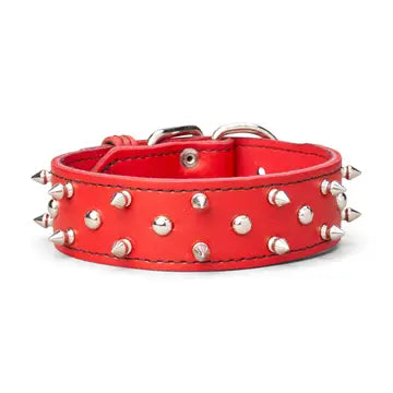 Spiked Leather Collar 1 3/4" Wide