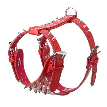 Spiked Leather Harness 1 1/4" - Large