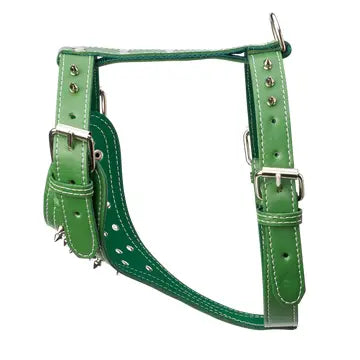 Spiked Leather Harness 1 1/4" - Large