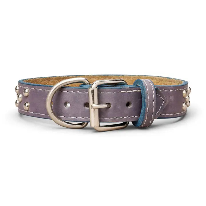 Studded Leather Collar 1 3/8" Inch Wide