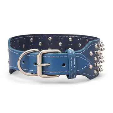 Spiked & Studded Leather Collar 3" Wide