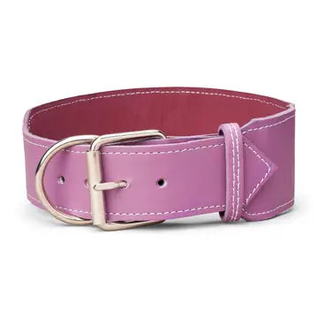 Classic Plain Leather Collar 3" Inch Wide